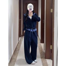 批发韩系撞色运动套装女<b class='q'>秋</b>季学生宽松显瘦时尚炸街连帽卫衣休闲两件套