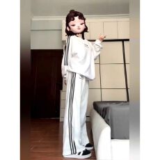 批发学院风运动服套装女秋季学生韩版宽松时尚炸街卫衣休闲两件套跑步