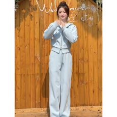 批发时尚减龄<b class='q'>运动</b>服套装<b class='q'>女</b>春秋宽松显瘦短款连帽卫衣阔腿裤休闲<b class='q'>两件套</b>