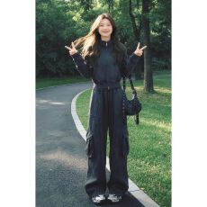 批发美式辣妹运动服套装女<b class='q'>春</b>秋宽松时尚炸街高级感卫衣休闲两件套跑步