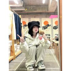 批发美式复古休闲运动服套装<b class='q'>女</b>春秋学生宽松时尚开衫<b class='q'>卫衣</b>长裤两件套潮