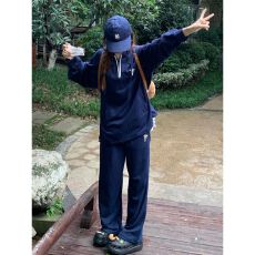 批发韩系休闲运动套装<b class='q'>女</b>秋季校园风宽松绿色拉链<b class='q'>卫衣</b>阔腿裤跑步<b class='q'>两件套</b>