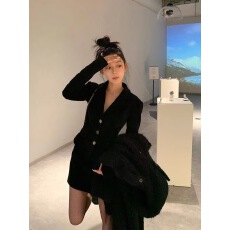 批发小香风套装女秋冬加绒<b class='q'>时尚</b>高级感西装外套气质裙收腰纯欲两件套