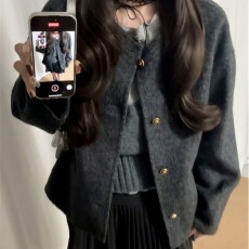 批发巨好看加厚毛呢大衣韩系甜美风2025新款入冬高级感小香风短<b class='q'>外套</b><b class='q'>女</b>