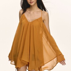 批发<b class='q'>雪纺</b><b class='q'>吊带</b>连衣裙女夏季辣妹紫色短款露背无袖背心裙子潮