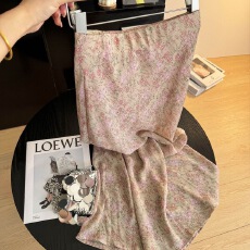 批发法式复古粉红色高腰显瘦半身裙女2025<b class='q'>夏</b>季新款唯美气质显瘦长裙子