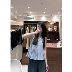 批发设计无袖外穿衬衫年轻气质夏季2024新款法式小清新<b class='q'>背心</b>娃娃上衣