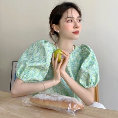 批发2026设计感小众蝴蝶结气质减龄<b class='q'>衬衣</b>女高级感小个子泡泡袖圆领上衣