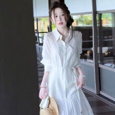 批发松弛感巨好看早春漂亮套装女款休闲简约翻领衬衫半身裙气质两件套