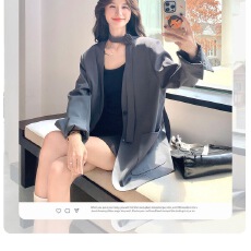 批发灰色高级感西装外套女2026春季新款韩系气质显瘦今年流行超火西服