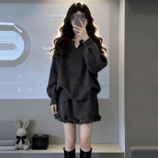 批发韩式独特漂亮套装女2026年<b class='q'>春</b>季新款小个子慵懒风上衣半身裙两件套