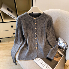 批发实拍灰色麻花浣熊绒<b class='q'>毛</b>衣外套女秋冬高级感慵懒风羊<b class='q'>毛</b>加厚针织开<b class='q'>衫</b>