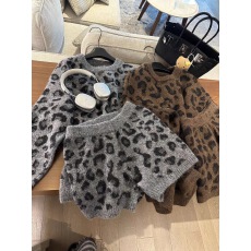 批发秋冬季法式款式气质慵懒风豹纹时尚针织衫+显瘦休闲短裤<b class='q'>套装</b>跨境