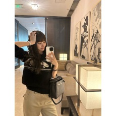 黑色费尔岛毛衣女秋冬复古提花宽松圆领针织毛衫加厚打底衫设计感