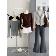 批发实拍简约风修身显瘦加长打底衫2025冬季新款韩版<b class='q'>休闲</b>减龄内搭上衣