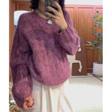 批发秋冬韩系氛围感穿搭蓝色毛衣<b class='q'>开衫</b>外套女秋冬季宽松慵懒风<b class='q'>针织</b>上衣