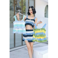 批发新品慵懒镂空针织背心吊带女无袖钩花上衣空气感微透<b class='q'>夏</b>装百搭时尚