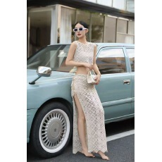 批发.20256欧美春<b class='q'>夏</b>季休闲时尚女士套装 设计绑带长裙两件套女