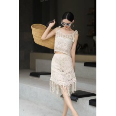 批发.20256新款春<b class='q'>夏</b>季休闲时尚吊带女士套装设计绑带裙子吊带两件套女