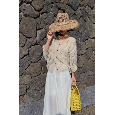 批发法式复古<b class='q'>钩花</b>镂空针织衫女2025夏设计感小众轻薄防晒外搭开衫<b class='q'>上衣</b>