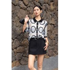 批发2026新款民族风钩花镂空叠穿<b class='q'>针织</b>衫重工提花短袖POLO衫