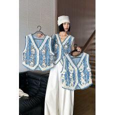 批发民族风V领钩花刺绣<b class='q'>马甲</b>女夏季复古流苏<b class='q'>牛仔</b><b class='q'>背心</b>无袖坎肩叠穿上衣