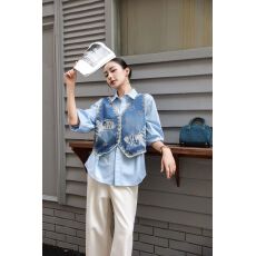 批发民族风V领钩花刺绣<b class='q'>马甲</b>女夏季复古流苏<b class='q'>牛仔</b><b class='q'>背心</b>无袖坎肩叠穿上衣