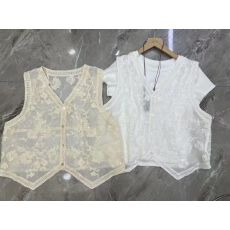 批发广州十三行针织背心马甲女2025秋季新款叠穿长袖衬衫上衣两件套