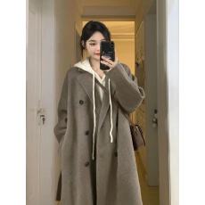 批发实拍  <b class='q'>大码</b>秋冬加厚中长款毛呢外套