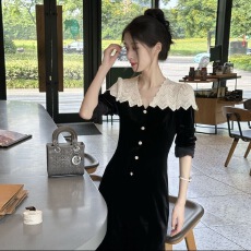 批发法式<b class='q'>赫本</b><b class='q'>风</b>连衣裙2025年新款春秋款时尚高级感显瘦气质洋气长裙女