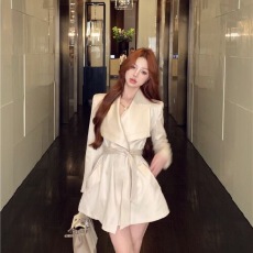 批发风衣洋气显瘦系带设计感法式外套2025春季新款中长款心机女装外套