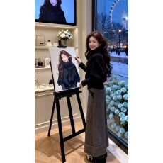 批发韩系气质老钱风穿搭一整套秋<b class='q'>冬</b>新款高领针织衫上衣休闲裤两件套潮