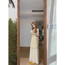 批发法式假小香风连衣裙女<b class='q'>夏季</b>轻奢感海边度假气质<b class='q'>长裙</b>到脚踝