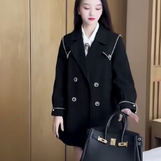 批发短款风衣女小个子显高外套2025<b class='q'>春秋</b>新款气质上衣中长款英伦风大衣