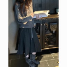 批发2026秋季新款学院风百搭<b class='q'>西装</b>百褶裙松紧腰设计气质百搭显瘦中裙<b class='q'>女</b>