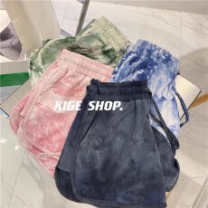 批发特<b class='q'>大码</b>300斤ins美式扎染运动短裤女夏季休闲显瘦外穿A字包臀热裤