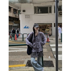 批发实拍温柔抽绳钩花毛衣小衫2025秋季新款慵懒宽松<b class='q'>镂空</b>针织外套女