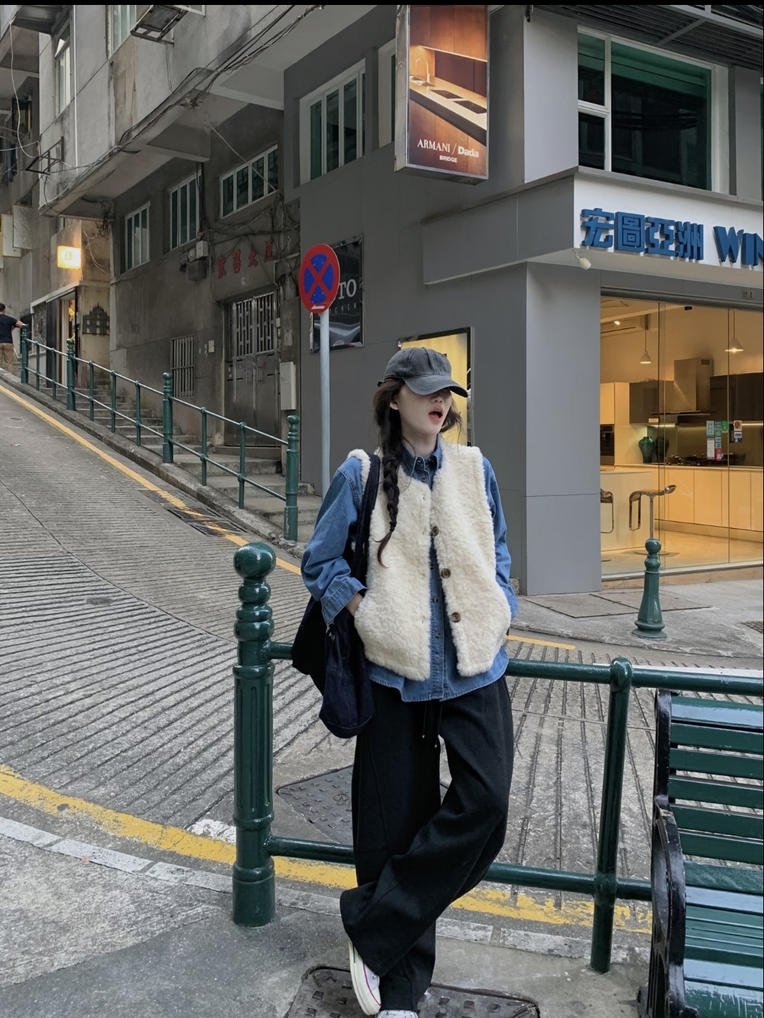 실사 정가 디자인 센스 파란색 루즈핏 데님 셔츠 털이 많은 민소매 베스트 재킷 투피스 세트