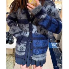 批发秋季新款男女同款小香风老花图案渐变色<b class='q'>马海毛</b>针织<b class='q'>开衫</b>外套