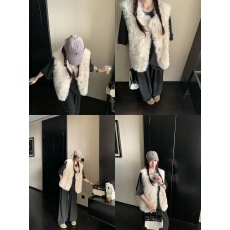 批发皮草皮毛一体百搭无袖马夹秋冬保暖毛毛马甲外套女2026