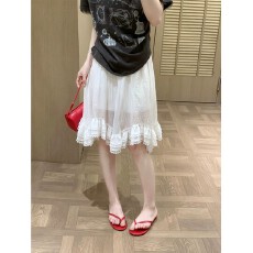 批发<b class='q'>夏</b>季推荐蕾丝拼接镂空半身裙女新款韩系百搭气质款显瘦不规则中裙