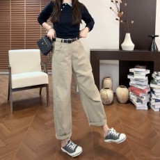 批发美式气球<b class='q'>牛仔裤</b>女2026春夏新款大码胖mm显瘦宽松<b class='q'>九分</b>休闲直筒裤子