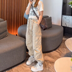 批发美式工装牛仔裤女秋季2026新款<b class='q'>长裤</b>酷飒风<b class='q'>大码</b>胖mm显瘦宽松阔腿裤
