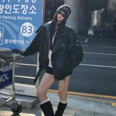 批发黑色皮衣外套女2025新款<b class='q'>秋</b>季酷飒风独特超好看机车复古夹克