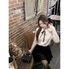 批发Q女家 缪斯奶酥/千金风法式气质<b class='q'>衬衫</b>女秋季2025蕾丝磨毛内搭上衣