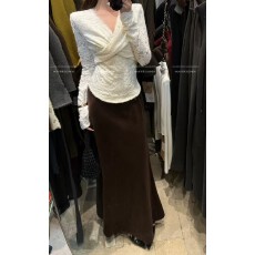 法式V领蕾丝衫女纯欲高级感气质加绒加厚叠穿内搭打底衫上衣