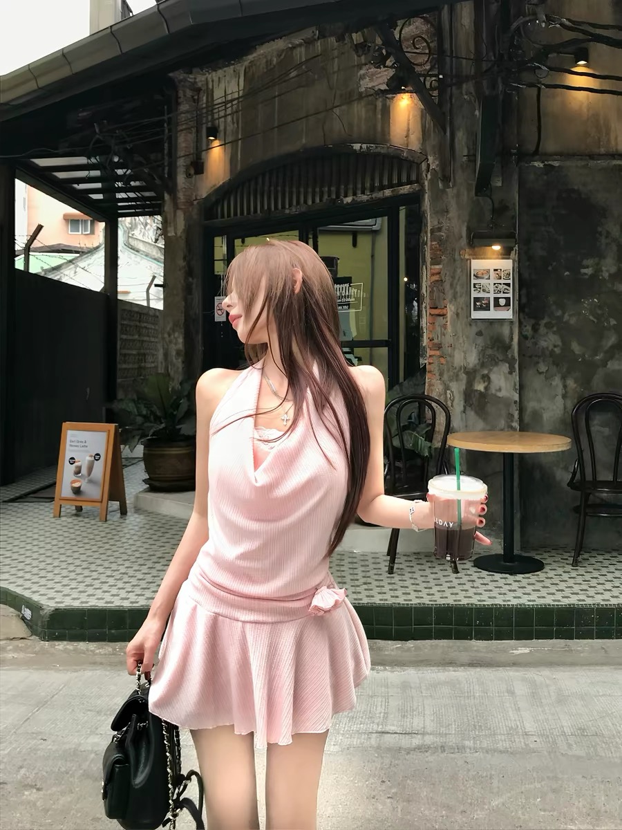 mejiu 꿀 나인 나이트 엘프 검정색 섹시함 페이크 레이어드 레이스 여성 드레스 순수한 욕망 행침 목 치마