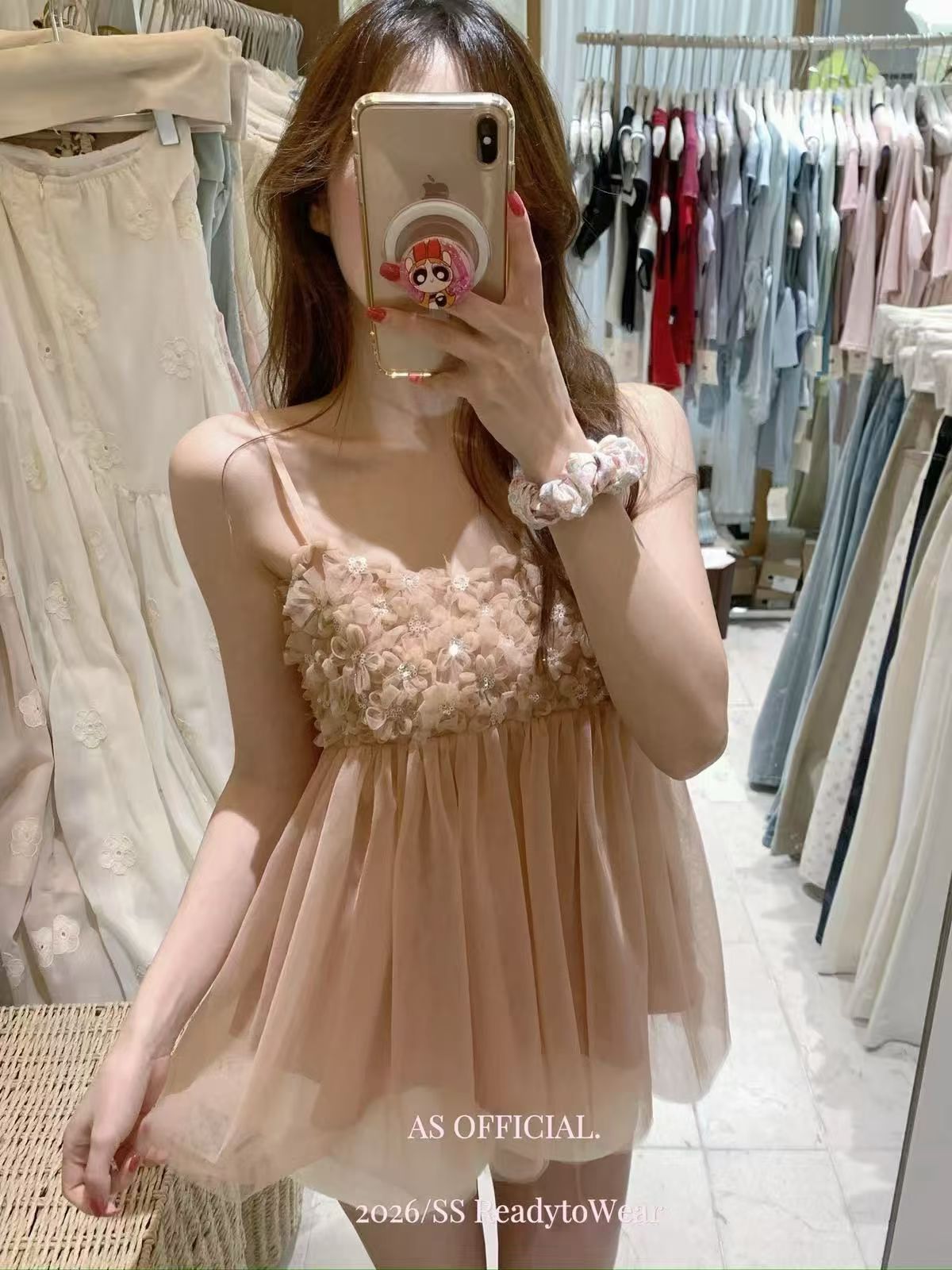 열세 개 여성 의류 여름 한 부서 순수한 욕망 분위기 센스 꽃 망사 퍼프 슬립 작은 셔츠 조끼 민소매 맨위