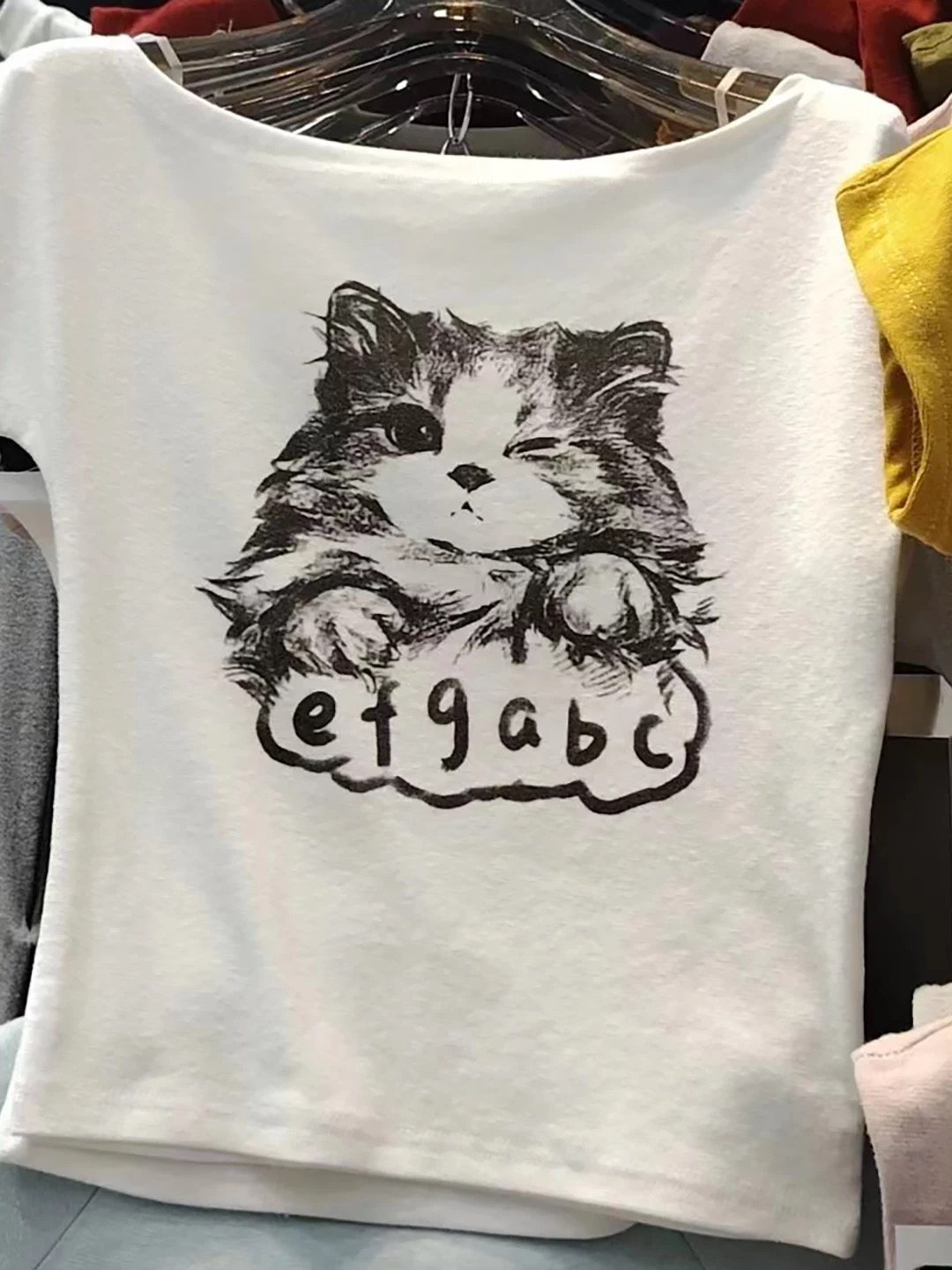 아메리칸 레트로 만화 고양이 프린트 반팔 티셔츠 여성 여름 새로운 한 부서 몸매 가꾸기 슬림해 보이는 쇼트 스타일 핫걸 맨위