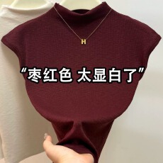 批发欧货半<b class='q'>高领</b>螺纹小飞袖t恤女秋季高级感洋气百搭显瘦短袖内搭上衣